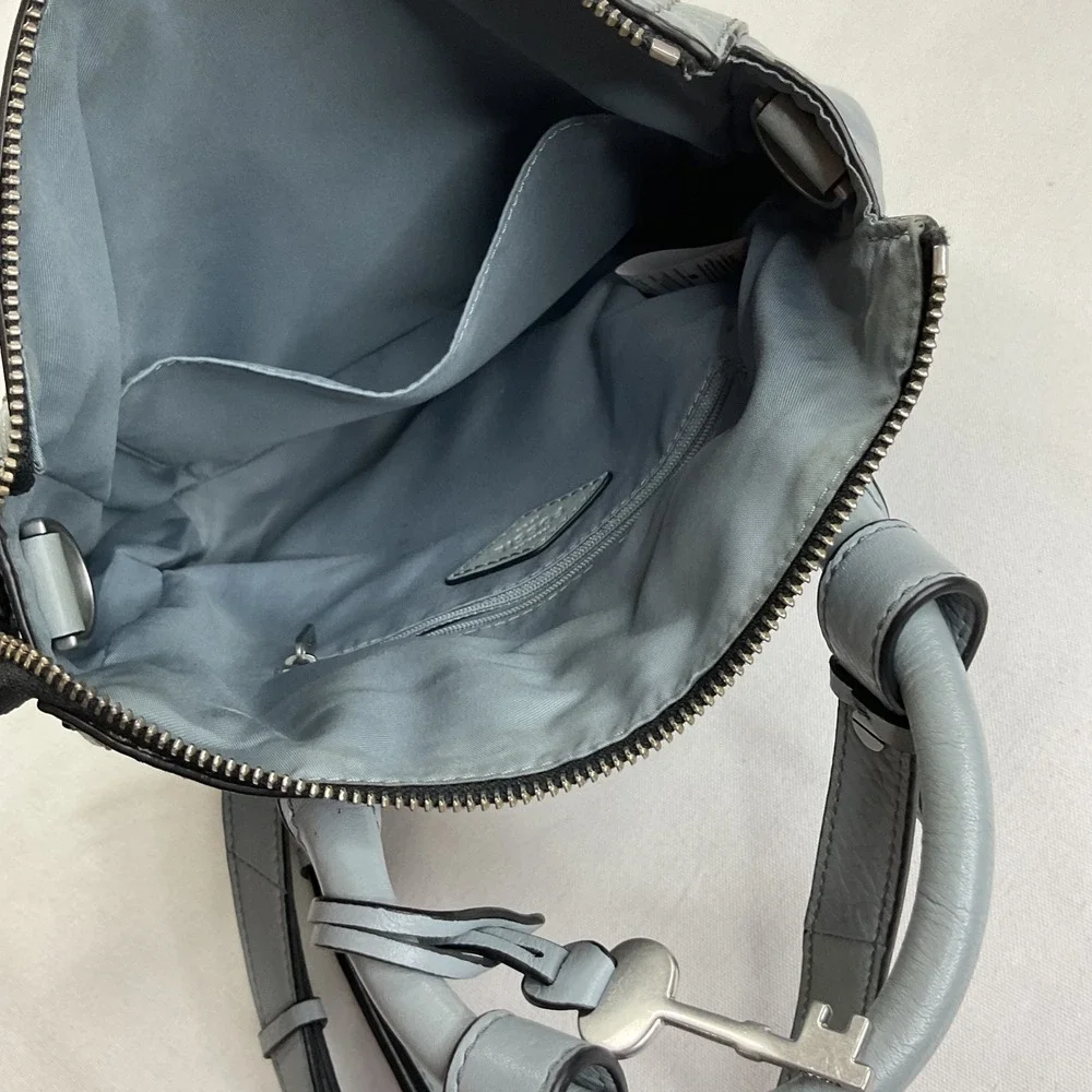 Fossil parker purse Convertible Leather Backpack Tote Bag Dusty Blue ZB7517
